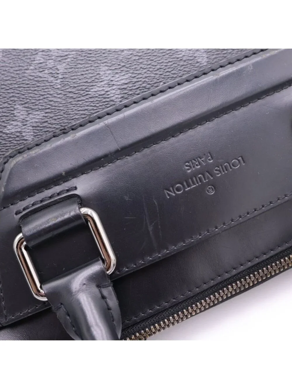 Louis Vuitton Monogram Eclipse Odysse Briefcase Handbag Black Leather